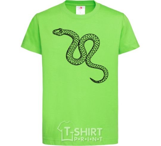 Kids T-shirt The snake crawls orchid-green фото