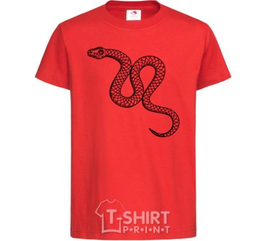 Kids T-shirt The snake crawls red фото
