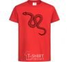 Kids T-shirt The snake crawls red фото