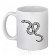 Ceramic mug The snake crawls White фото