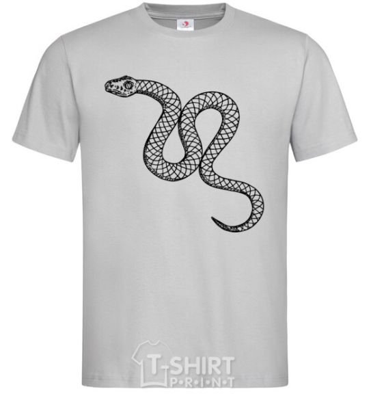 Мужская футболка Змея ползет Серый фото