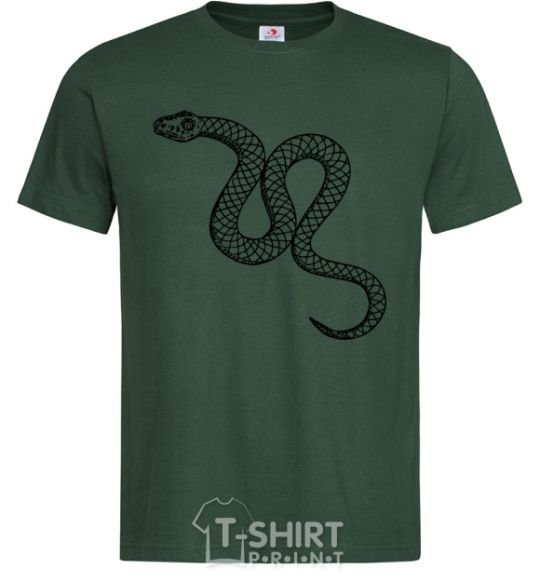 Мужская футболка Змея ползет Темно-зеленый фото