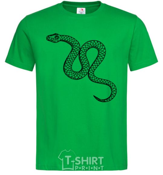 Мужская футболка Змея ползет Зеленый фото