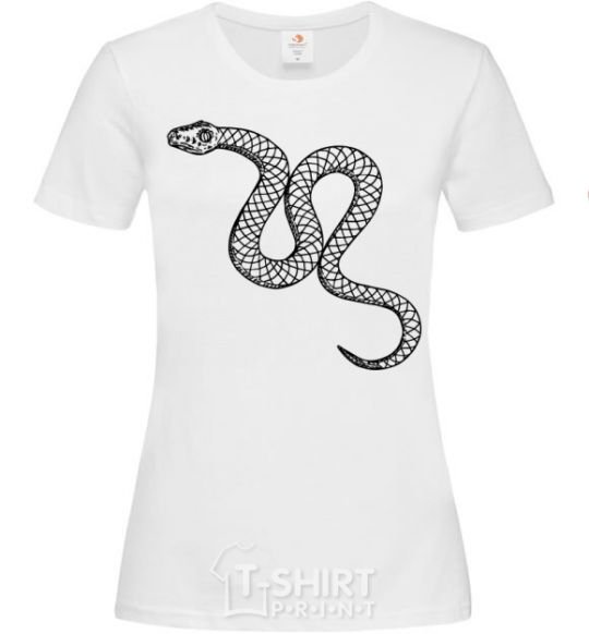 Женская футболка Змея ползет Белый фото