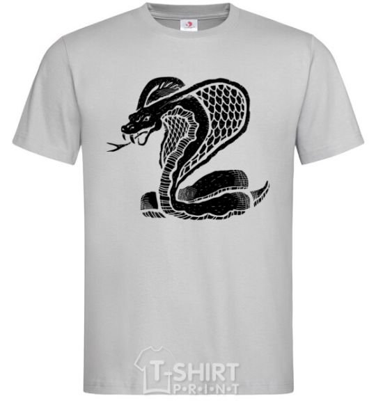 Men's T-Shirt Cobra crawls grey фото