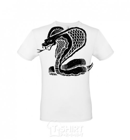 Men's T-Shirt Cobra crawls White фото