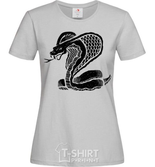 Women's T-shirt Cobra crawls grey фото