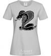 Women's T-shirt Cobra crawls grey фото