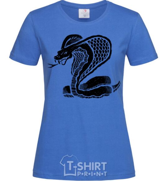 Women's T-shirt Cobra crawls royal-blue фото