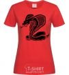 Women's T-shirt Cobra crawls red фото