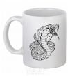 Ceramic mug Cobra contour thin White фото