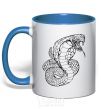 Mug with a colored handle Cobra contour thin royal-blue фото