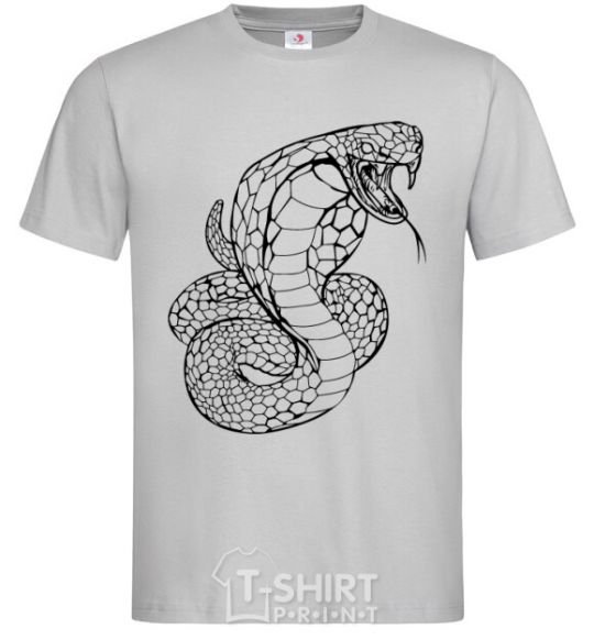 Men's T-Shirt Cobra contour thin grey фото