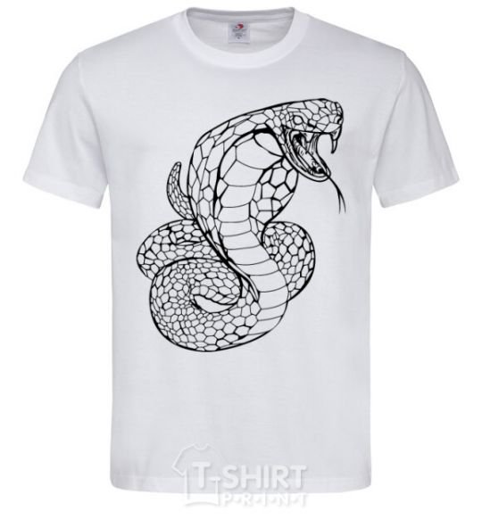 Men's T-Shirt Cobra contour thin White фото