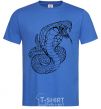 Men's T-Shirt Cobra contour thin royal-blue фото