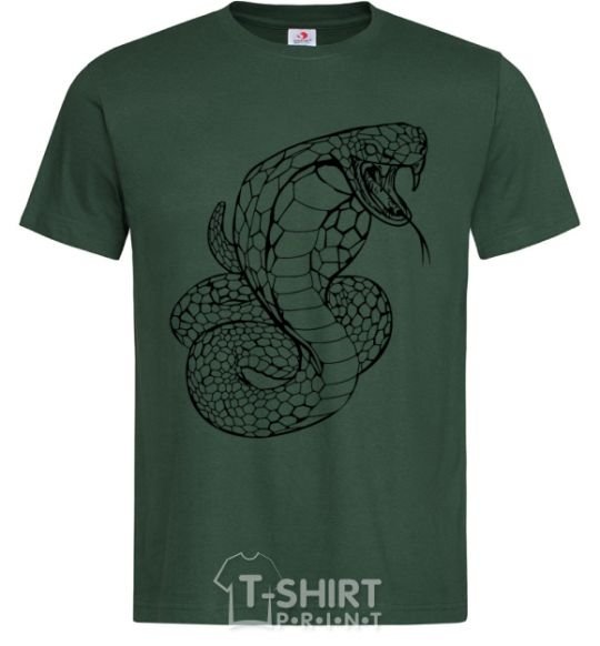 Men's T-Shirt Cobra contour thin bottle-green фото
