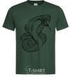 Men's T-Shirt Cobra contour thin bottle-green фото