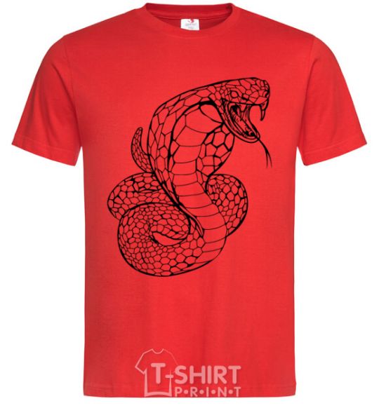 Men's T-Shirt Cobra contour thin red фото