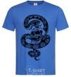 Men's T-Shirt A snake with a pattern and a skull royal-blue фото