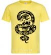 Men's T-Shirt A snake with a pattern and a skull cornsilk фото