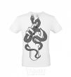 Men's T-Shirt A woman's hand with a snake White фото