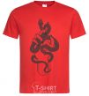 Men's T-Shirt A woman's hand with a snake red фото