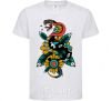 Kids T-shirt A snake on a leaf White фото