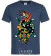 Men's T-Shirt A snake on a leaf navy-blue фото