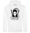 Men`s hoodie The girl with the snake White фото