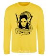 Sweatshirt The girl with the snake yellow фото