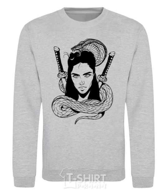 Sweatshirt The girl with the snake sport-grey фото