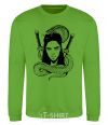 Sweatshirt The girl with the snake orchid-green фото