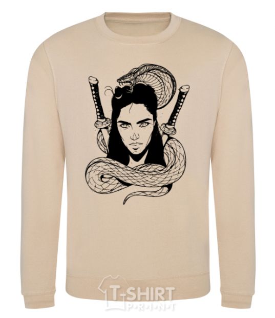 Sweatshirt The girl with the snake sand фото