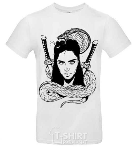 Men's T-Shirt The girl with the snake White фото