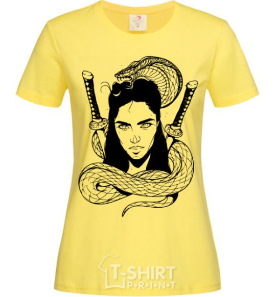 Women's T-shirt The girl with the snake cornsilk фото