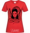 Women's T-shirt The girl with the snake red фото