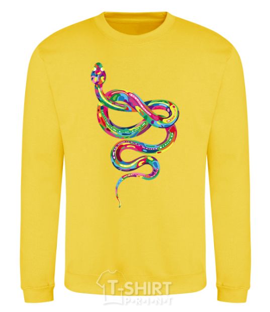 Sweatshirt A brightly colored snake yellow фото