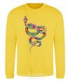 Sweatshirt A brightly colored snake yellow фото