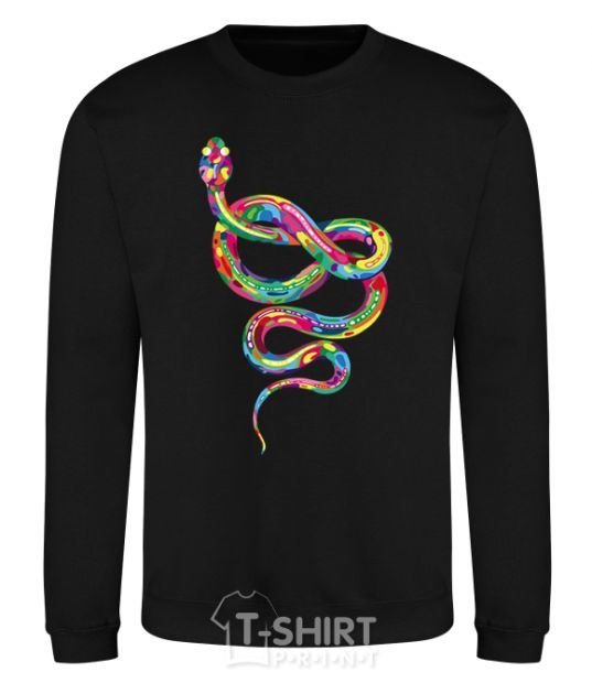 Sweatshirt A brightly colored snake black фото