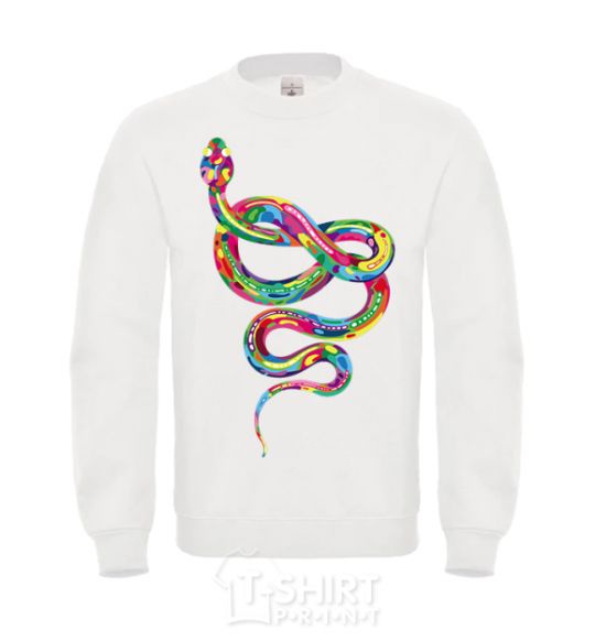 Sweatshirt A brightly colored snake White фото