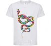 Kids T-shirt A brightly colored snake White фото