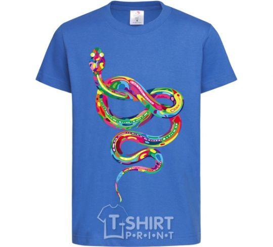 Kids T-shirt A brightly colored snake royal-blue фото