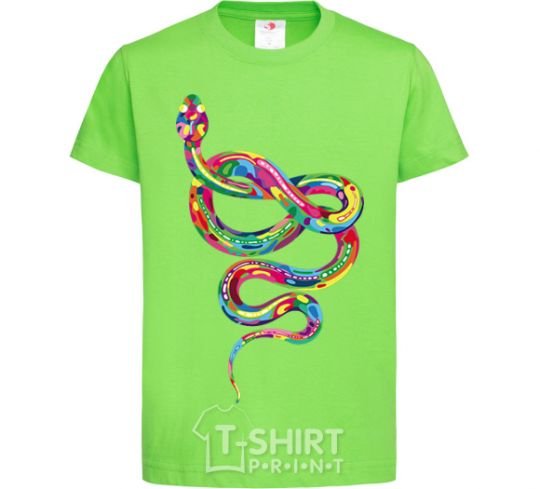 Kids T-shirt A brightly colored snake orchid-green фото