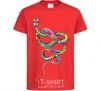 Kids T-shirt A brightly colored snake red фото